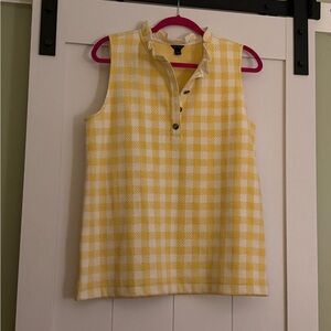 Ann Taylor Yellow and White Gingham Top